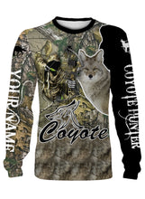 Load image into Gallery viewer, Coyote camo hunter customized name full printing personalized shirt, hoodie - TATS19