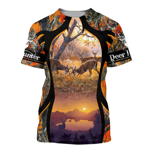 Deer Hunting clothes horn loop orange 3D all over print shirt, hoodie, coat zip up, tank top plus size NQS94 PQB