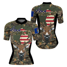 Load image into Gallery viewer, Michigan Cycling jersey men women with 3 pockets Custom name UPF50+ camouflage deer bike shirts| SLC208