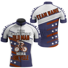 Load image into Gallery viewer, American Flag Cycling Jersey - Never Underestimate An Old Man with A Bicycle Custom Team NMS857