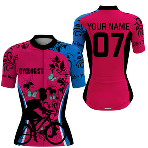 Custom Womens Cycling Jersey Enjoy The Ride Girl Biker Riding Road Cycle Mountain Bicycling Shirt| NMS841