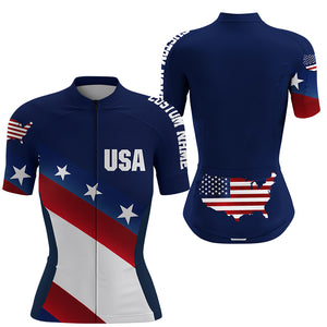 American cycling jersey mens womens with 3 pockets UPF50+ USA bike jersey full zip bicycle shirt| SLC219