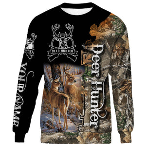 Personalized beautiful deer hunting camo 3d all over printed shirts - TATS4