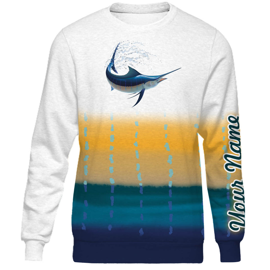 Marlin fishing shirts saltwater personalized custom fishing apparel shirts PQB11