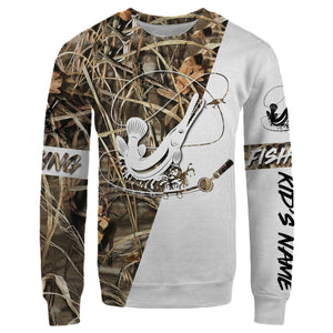 Alligator Gar Customized name fishing tattoo camo all-over print long sleeve, T-shirt, Hoodie, Zip-up hoodie - FSA13