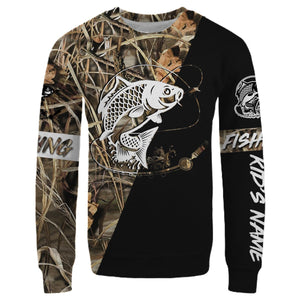 Carp Personalized fishing tattoo camo all-over print long sleeve, T-shirt, Hoodie, Zip up hoodie - FSA6B Black version