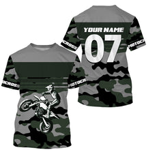 Load image into Gallery viewer, Camo Motocross Personalized Jersey UPF30+ UV Protect, Extreme Dirt Bike Racing Riders Racewear| NMS446