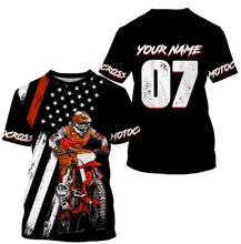 Load image into Gallery viewer, Custom motocross jersey American kid&amp;adult UPF30+ orange dirt bike racing off-road motorcycle| NMS878