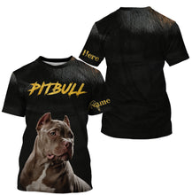 Load image into Gallery viewer, Love Pitbull Hoodie Long Sleeve T-shirt| Custom Name Unisex Pitbull Shirt for Pitbull Owner Dog Lover| JTSD274