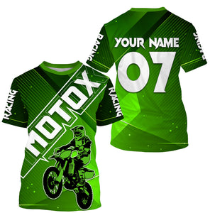 Custom Motocross Jersey UPF30+ Green Dirt Bike Racing Shirt Adult&Kid MX Off-Road Motorcycle| NMS780