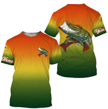 Load image into Gallery viewer, Musky fishing custom name with funny Muskie ChipteeAmz&#39;s art UV protection shirts AT025