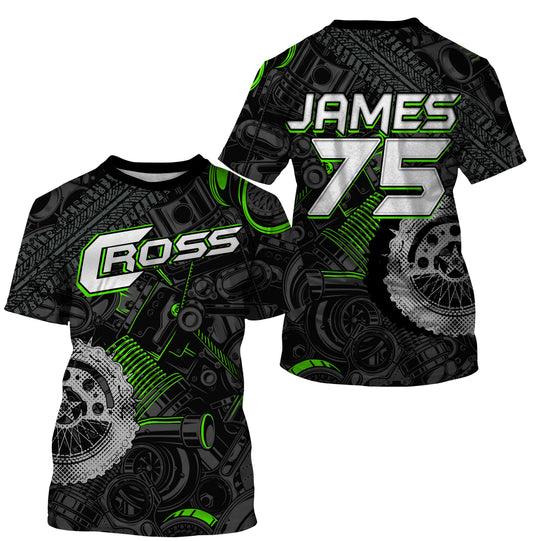 Personalized Camo Cross Jersey UPF30+ UV Protect, Motocross Supercross Racing Motorcycle Riders Racewear| NMS456