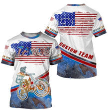Load image into Gallery viewer, Personalized Adult kid MTB jersey UPF30+ patriotic mountain bike riding gear Downhill cycling shirt| SLC18