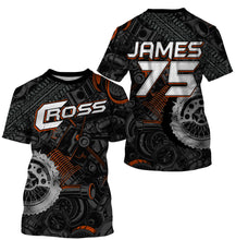Load image into Gallery viewer, Personalized Camo Cross Jersey UPF30+ UV Protect, Motocross Supercross Racing Motorcycle Riders - Orange| NMS734