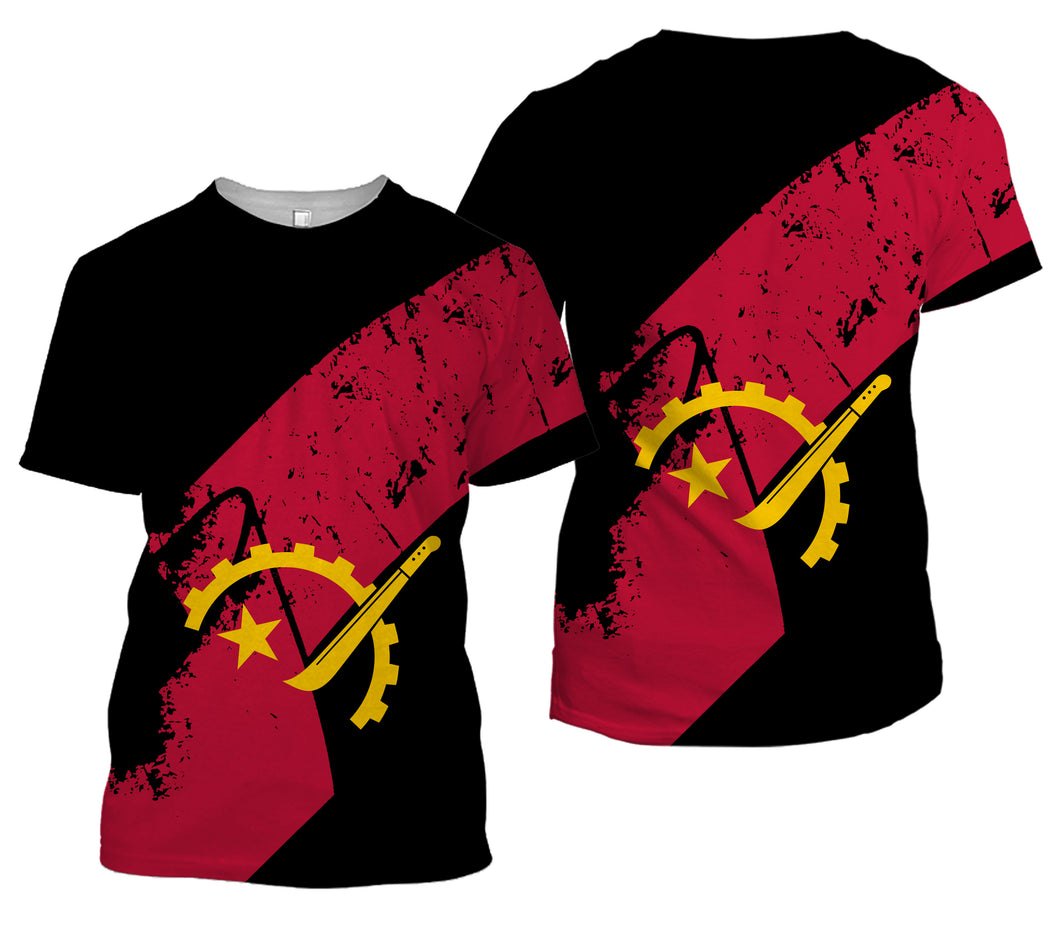 Angola flag all over full printing T-shirt, Long sleeve, Hoodie, Zip up hoodie - PQB15