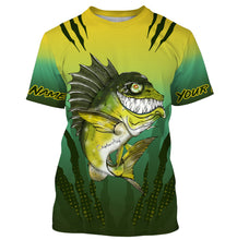 Load image into Gallery viewer, Largemouth Bass fishing custom name with angry bass ChipteeAmz&#39;s art UV protection shirts AT023