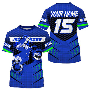 Blue MX youth men women jersey personalized Motocross off-road UPF30+ dirt bike shirt racing PDT333