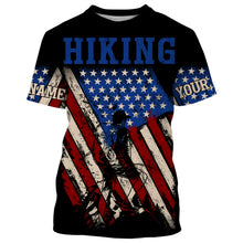 Load image into Gallery viewer, American Mountain Hiking Jersey, Hiker Custom Patriotic Shirt for Men, Men Hiking Shirt| SP120