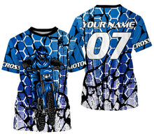 Load image into Gallery viewer, Motocross Racing Personalized Jersey UPF30+ Adults &amp; Kid Dirt Bike Motorcycle Off-road MX Riders Blue| NMS681