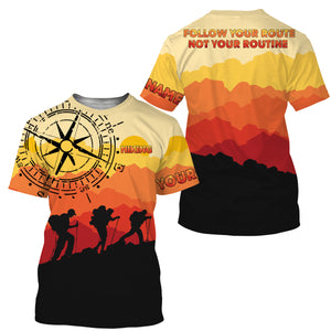Personalized UV Shirts for Men Follow Your Route Mountain Jersey UPF Shirt Hiking Clothes Hike Shirt for Men SP126