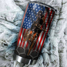 Load image into Gallery viewer, American Motocross Personalized Tumbler - Dirt Bike Patriotic Motorcycle Tumbler Rider Drinkware| NMS420