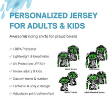 Load image into Gallery viewer, MTB riding jersey adult kids UPF30+ green mountain bike downhill cycling shirt for boys girls| SLC245