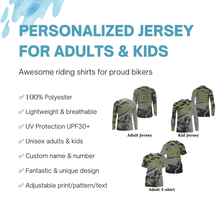 Load image into Gallery viewer, Camouflage MTB riding jersey kids youth UPF30+ mountain bike shirt mens cycling jersey boys girls| SLC264