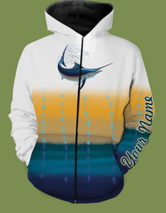 Marlin fishing shirts saltwater personalized custom fishing apparel shirts PQB11