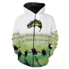 Load image into Gallery viewer, Bass fishing customize name all over print long sleeves fishing shirts, hoodie, zip up, shorts personalized gift TATS68