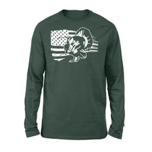 Load image into Gallery viewer, Turkey Hunting American flag long sleeve shirt gifts for hunter - FSD1318D06