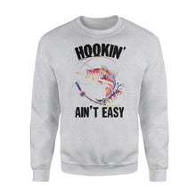 Load image into Gallery viewer, Beautiful colorful Fishing tattoo Sweat shirt design - Hookin&#39; ain&#39;t easy - SPH63