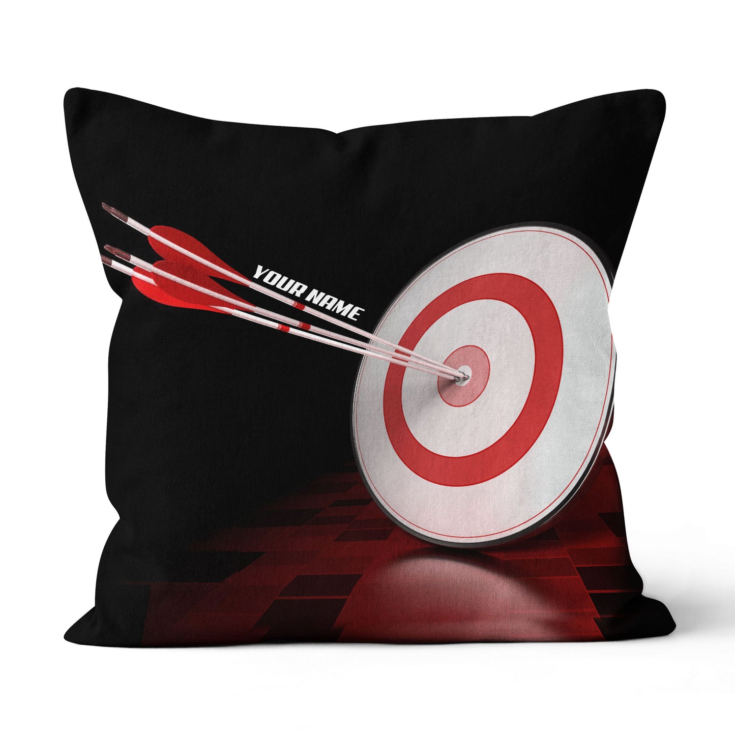 Custom Black Red Archery 3d Target Decorative Pillows, Archery Pillows TDM0798