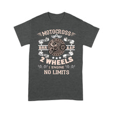 Load image into Gallery viewer, Motocross Men T-shirt - 2 Wheels 1 Engine No Limits, Cool Dirt Bike Tee, Off-road Dirt Racing Shirt for Biker| NMS192 A01