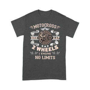 Motocross Men T-shirt - 2 Wheels 1 Engine No Limits, Cool Dirt Bike Tee, Off-road Dirt Racing Shirt for Biker| NMS192 A01