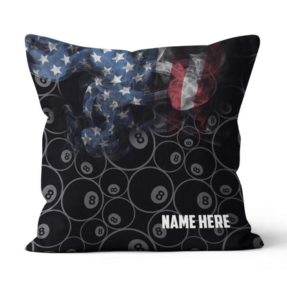 Personalized Vintage Smoke US Flag 8 Ball Billiard Pillow Billiard Gifts VHM0908