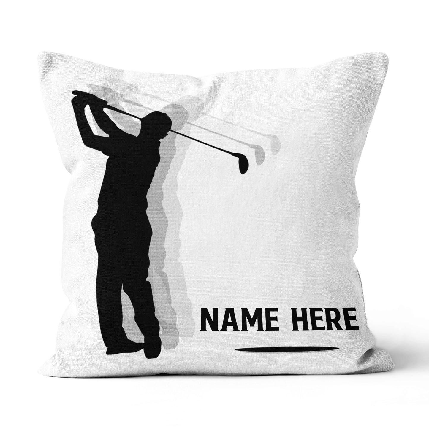 Silhouette Swing Golfer Custom Throw Pillow Personalized Golfing Gifts LDT1211