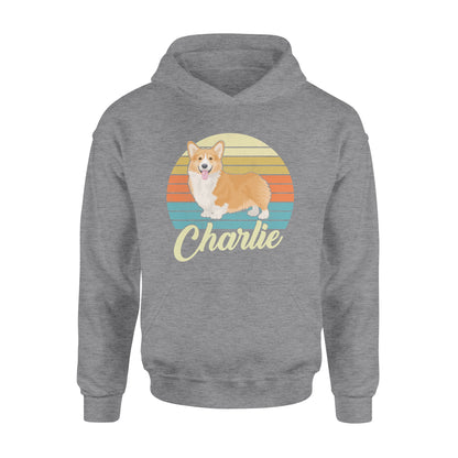 Custom name awesome Corgi 1970s vintage retro personalized gift - Standard Hoodie
