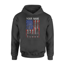 Load image into Gallery viewer, American flag fisherman kayak fishing custom name US fishing rod D05 NQS1244 - Standard Hoodie