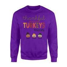 Load image into Gallery viewer, Custom name thankful for my little Turkeys personalized thanksgiving gift for mom - Standard Crew Neck Sweatshirt