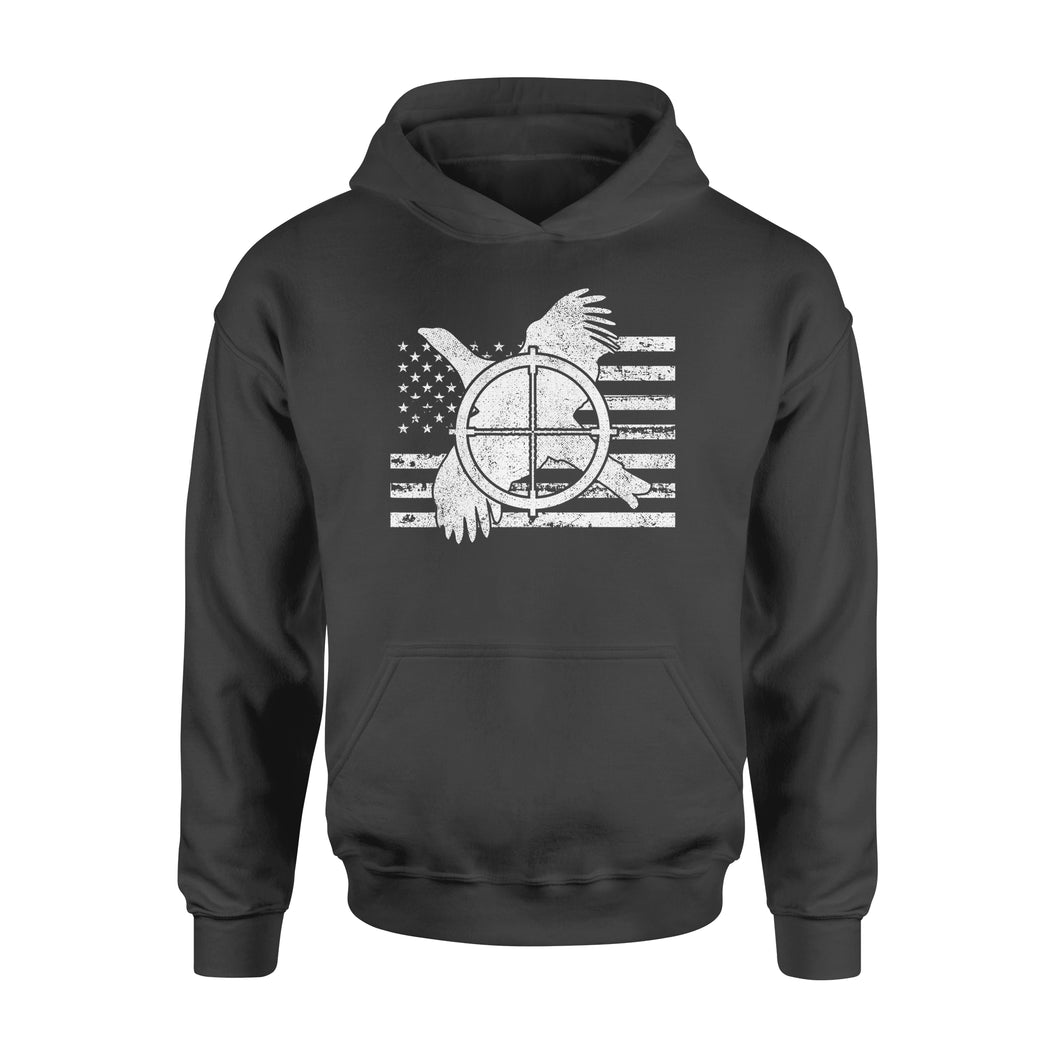 Grouse Hunter American Flag Hunting Hoodie - FSD1124