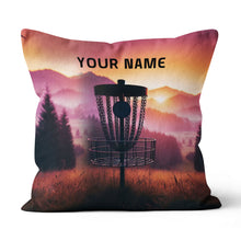 Load image into Gallery viewer, Sunset Disc Golf Basket Custom Name Pillow Personalized Disc Golf Gifts LDT1168