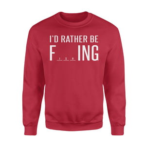 I'd Rather Be Fishing funny fishing slogan quote shirt for men and women