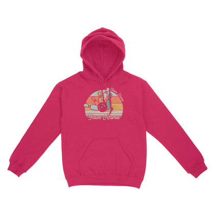 Custom Bowling Retro Shirt, Personalized Bowling Name Hoodie