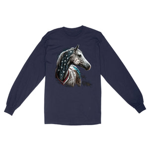 Appaloosa Horse American Flag Long sleeve, Patriotic Horse Lovers Outfit IPHW3872