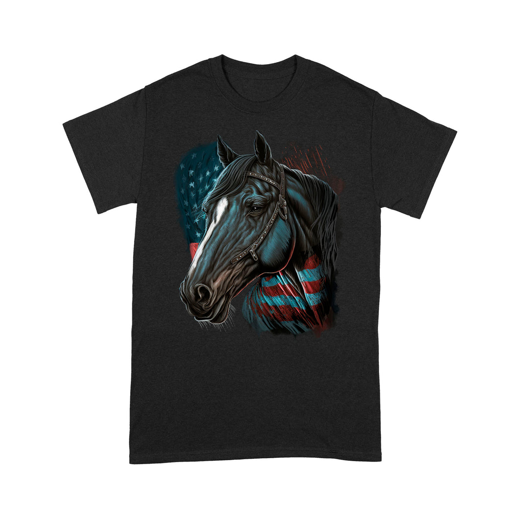 Quarter Horse American Flag T Shirts, Patriotic Horse Lovers Gifts IPHW3873