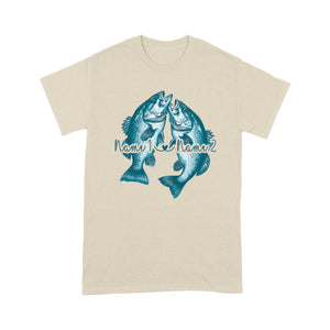 Custom His Her Name Bass Fishing T Shirts Matching Couple Fishing Shirt | Blue IPHW5804
