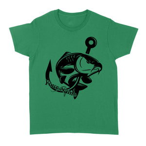 Carp fishing tattoos Customize name Women's T-shirt, personalized fishing gifts for fisherman - NQS1208