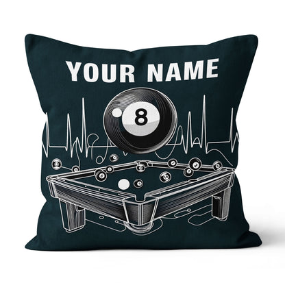 Funny Billiard Table Custom Black Pillows, Personalized Billiard Gifts TDM0821