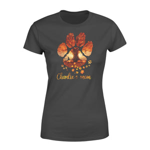 Custom dog's name dog paws mom autumn halloween personalized gift - Standard Women's T-shirt