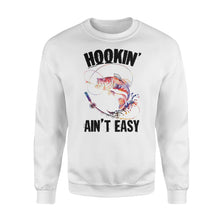 Load image into Gallery viewer, Beautiful colorful Fishing tattoo Sweat shirt design - Hookin&#39; ain&#39;t easy - SPH63